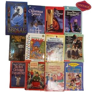 Set of 12 Christmas Books Vintage Young Adult Fiction Kids Novel Library Bundle